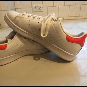 New Stan Smiths neon orange accents